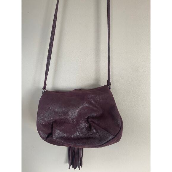 Hobo Birdie Crossbody Leather Purse Purple Metallic - Picture 4 of 8